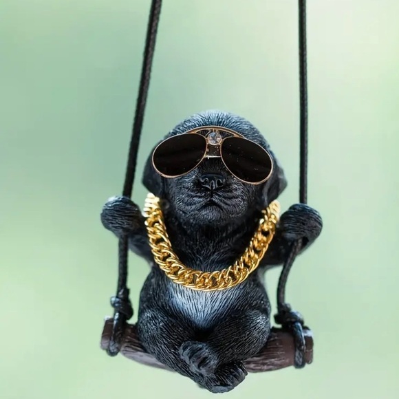 Car Accessory: Swinging Lab On a Log For Car Mirror New in Box - Picture 11 of 11